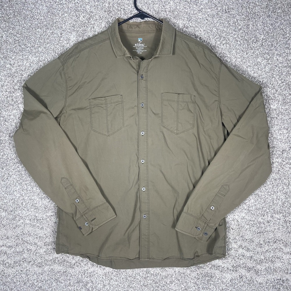 Kuhl Shirt Rejectr Shirt Mens XL Green Button Up Hiking Outdoor Long Sleeve